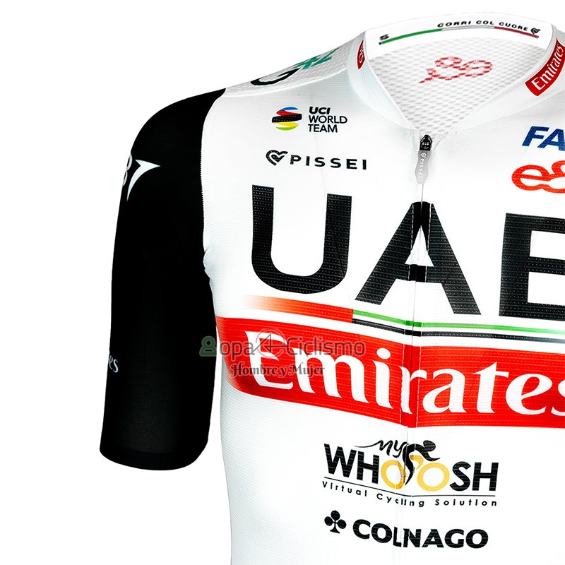 Uae Team Emirates Ropa Ciclismo Culotte Corto 2023 Mangas Cortas Negro Blanco
